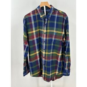 US Polo Assn Mens XL Plaid‎ Button Down Shirt Stretch Long Sleeve Multi Color